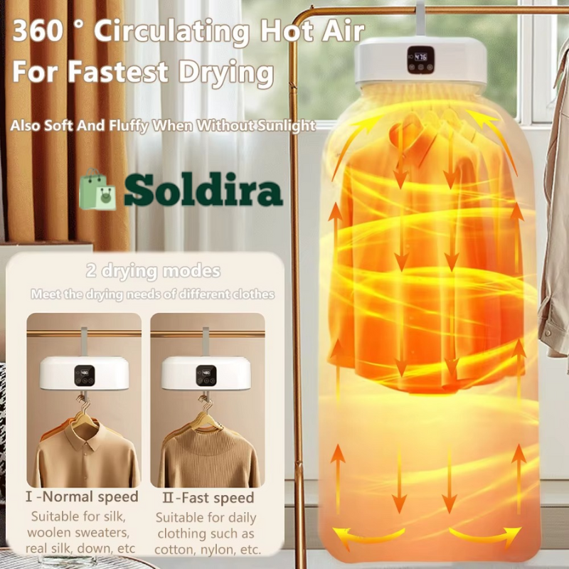 Sèche-linge pliable intelligent avec télécommande et fonction UV