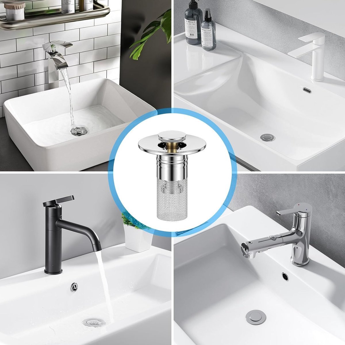 Bouchon / Filtre d’Évier Inoxydable – Lot de 3 Pièces - Image 13