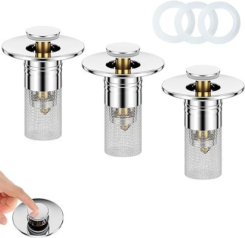 Bouchon / Filtre d’Évier Inoxydable – Lot de 3 Pièces - Image 2