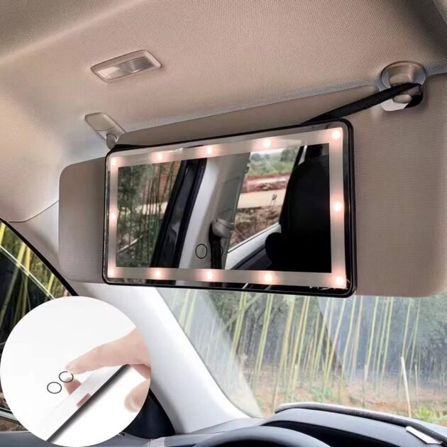 Miroir de Maquillage pour Pare-Soleil de Voiture avec LED